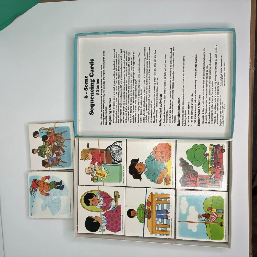 Vintage 1988 Frank Schaffer 6-Scene Sequencing Cards Homeschool Early Edition